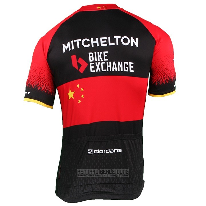 2018 Fahrradbekleidung Mitchelton Scott Champion China Trikot Kurzarm und Tragerhose - zum Schließen ins Bild klicken